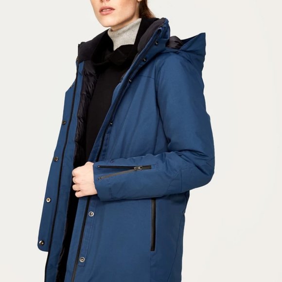 Beautiful NWT Lolë Brand Down Parka Blue Jacket S - Picture 3 of 7